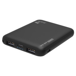 액센 B120 듀얼포트 슬림 보조배터리 5000mAh 5핀 C타입 입력지원 블랙