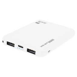액센 B120 듀얼포트 슬림 보조배터리 5000mAh 5핀 C타입 입력지원 화이트